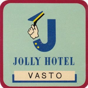 Italy Vasto Jolly Hotel Vintage Luggage Label sk3506