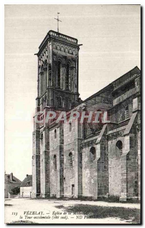 Old Postcard Vezelay Madeleine Church The Western Tower