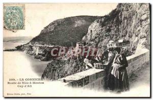 The Corniche Old Postcard Route de Nice has Menton Cap D & # 39ail