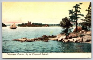 Thousand Islands New York~Picturesque America~Sailing Boat~IPCC~Vintage Postcard
