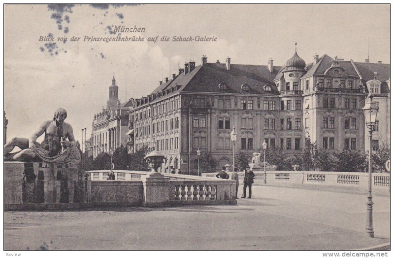 Munchen, Blick vox der Prinzregentenbrucke auf die Schack-Galerie, Bavaria, G...