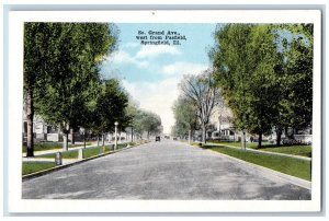 Springfield Illinois IL Postcard South Grand Ave. West Pasfield c1920's Vintage