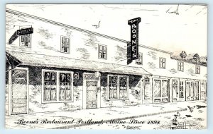 PORTLAND, ME Maine  BOONE'S RESTAURANT c1960s Cumberland County Postcard