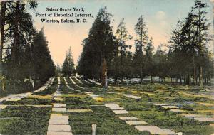 Winston Salem North Carolina Grave Yard Scenic View Antique Postcard K107293