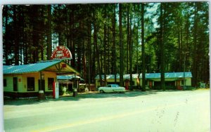 CAVE JUNCTION, Oregon OR  Roadside MUIR MOTEL ca 1950s Gas Station Postcard