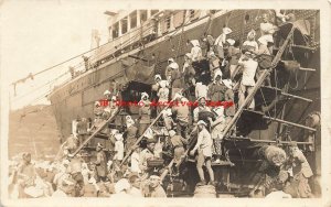 Unknown Location, RPPC, China, Japan or Korea? Workers Unloading Ship, Photo