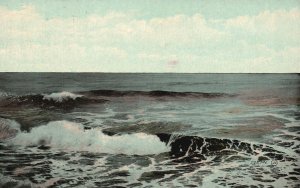 Vintage Postcard 1912 Sunny Day Sea Ocean Beach Waterfront Asbury Park N. J.