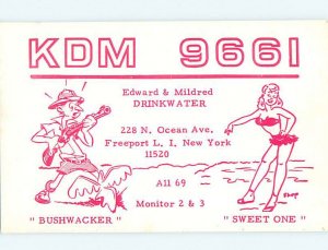 Pre-1980 RADIO CARD - CB HAM OR QSL Long Island - Freeport New York NY AH1965