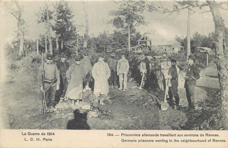 WW1 World War One German prisoners worthing near Rennes France