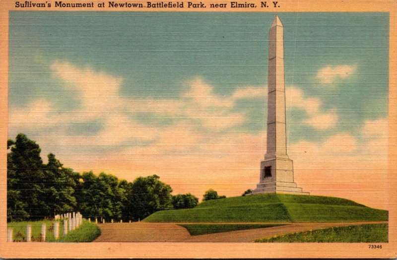 New York Elmira Sullivan's Monument At Newtown Battlefield Park