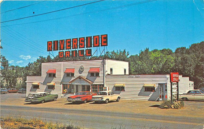 Lebanon NH Riverside Grill Drive-In Restaurant Postcard