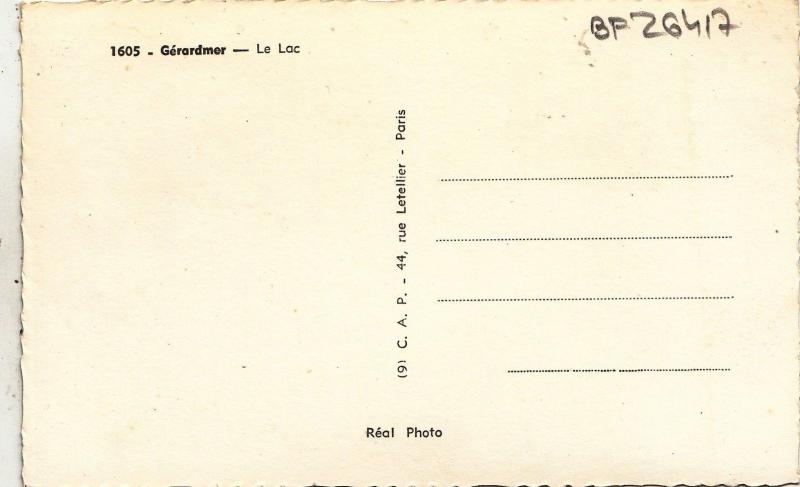 BF26417 gerardmer le lac  france front/back image