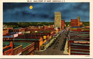 South Carolina Greenville Main Street At Night