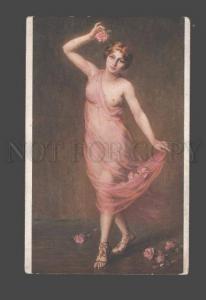 093957 NUDE Female DANCER Roses by DEPRAS-WILLEMETZ old SALON