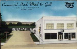 Vernal UT Commercial Hotel Motel & Grill Postcard