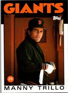 1986 Topps Baseball Card Manny Trillo San Francisco Giants sk10723