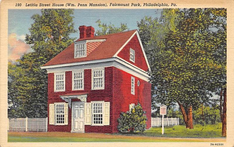 Letitia Street House William Penn Mansion - Philadelphia, Pennsylvania PA