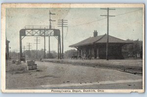c1910's Pennsylvania Depot Dunkirk Ohio OH Unposted Antique Postcard