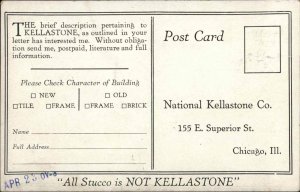 Kellastone Stucco Siding For Houses Chicago IL Co c1910 Postcard