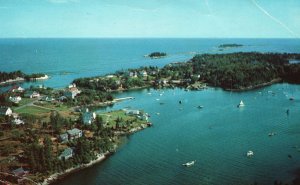 Airview Of Christmas Cove Named By Capt. John Smith On Christmas Day ME Postcard