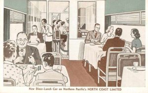 Northern Pacific North Coast Limited New Diner Lunch Car Postcard AA2117