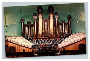 Vintage 1960's Postcard Choir & Organ in the Mormon Tabernacle Salt Lake City UT