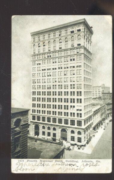 ATLANTA GEORGIA FOURTH NATIONAL BANK BUIILDING VINTAGE POSTCARD RICHLAND KS.