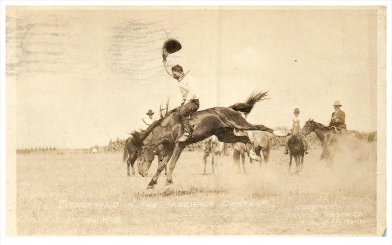 Cowboy Fitzgerald in the Bareback Contest RPC