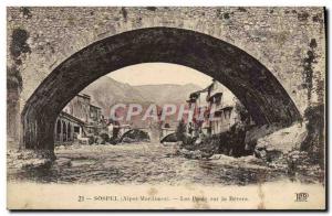 Old Postcard Sospel Bridges on Bevera