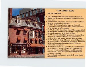 Postcard Union Oyster Home Boston Massachusetts USA