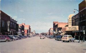 Autos Dunlap 1950s Street scene Kearney Nebraska Woody Wagon Colorpicture 8817