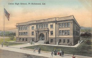 Union High School, Pt Richmond, California c1910s Vintage Hand-Colored Postcard