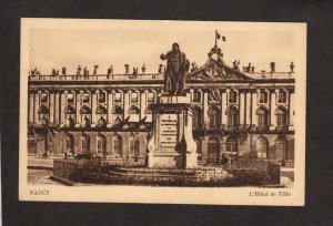 France L'Hotel de Ville City Statue Hotel Nancy Postcard Carte Postale PC