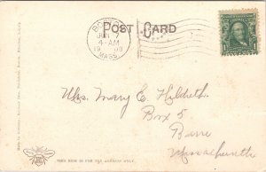 Antique 1908 Postcard - BATHING and SURF SCENE Hand Colored - Revere Beach, Mass