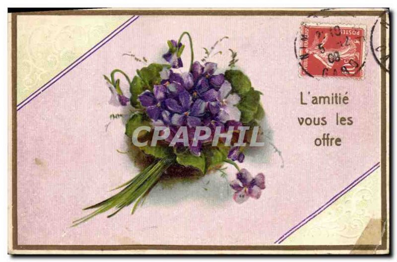 Old Postcard Fantasy Flowers