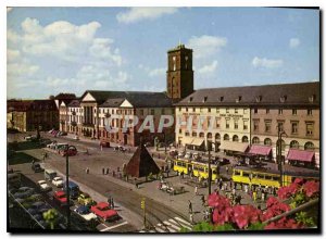 Modern Postcard Karlsruhe Marktplatz mit Rathaus Tram