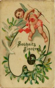 CPA AK Angel Cupid with a Bow and Birds ANGELS (777546)