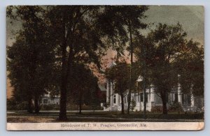 J92/ Greenville Alabama Postcard c1910 Residence of T. W. Peagler 296