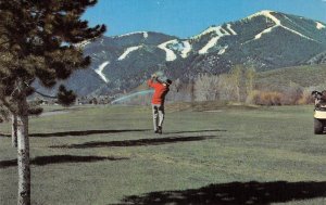 Golf Course SUN VALLEY, IDAHO Baldy Ski Runs ca 1960s Chrome Vintage Postcard