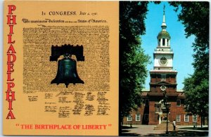 Postcard - Independence Hall & The Liberty Bell - Philadelphia, Pennsylvania