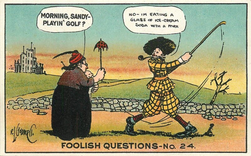 Postcard C-1910 Rube Goldberg foolish question comic humor 23-6848