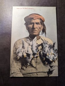 Mint USA Native American Postcard Indian and His Catch in Arizona