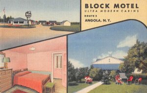 Angola New York Block Motel Linen Vintage Postcard AA40909