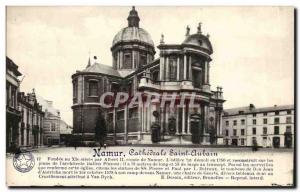 Old Postcard Namur Cathedral Saint Aubain