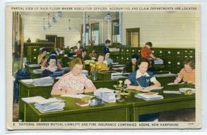 Office Clerical Interior National Grange Insurance Keene New Hampshire postcard