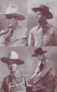 Vintage Cowboy Arcade Card George Montgomery James Newill & Richard Arlen