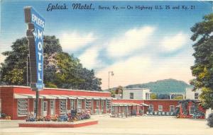 Good Linen Roadside Postcard; Eplee's Motel, Hwy US 25 & KY 21, Berea, Kentucky