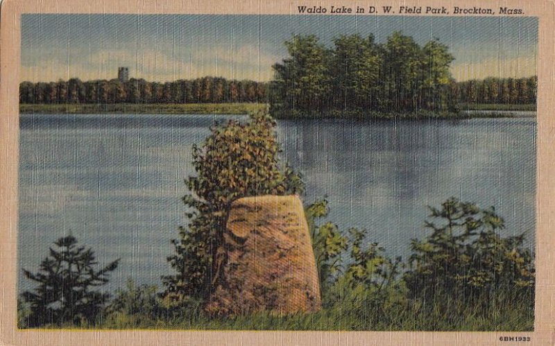 Postcard Waldo Lake D.W. Field Park Brockton MA