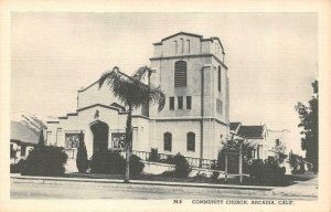 ARCADIA, CA California   COMMUNITY CHURCH  Los Angeles Co c1940's Linen Postcard