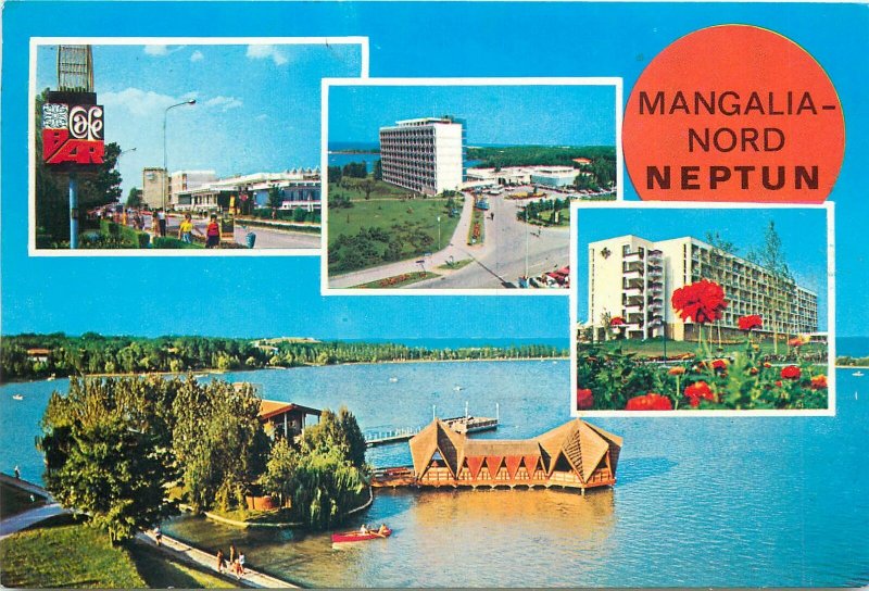 Romania Mangalia nord neptun multi view hotel litoral barca  Postcard